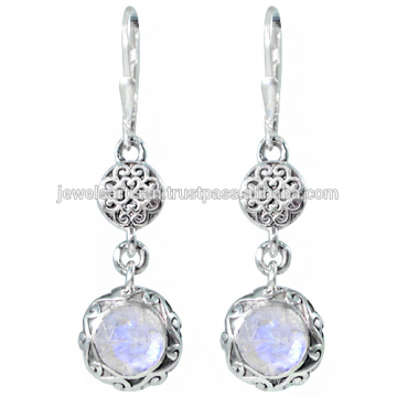 Rainbow Moonstone Gemstone 925 Sterling Silver Earring